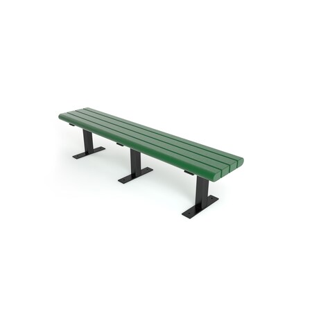 Frog Furnishings Green 6' Creedside Bench Surface Mount w/ Black Frame PB 6GRECRK